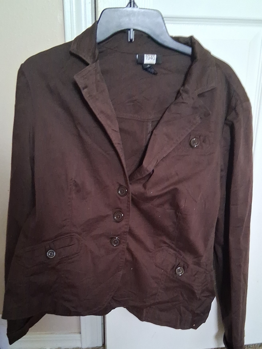 Studio 1940 Chocolate Brown Button-Front Women's Blazer